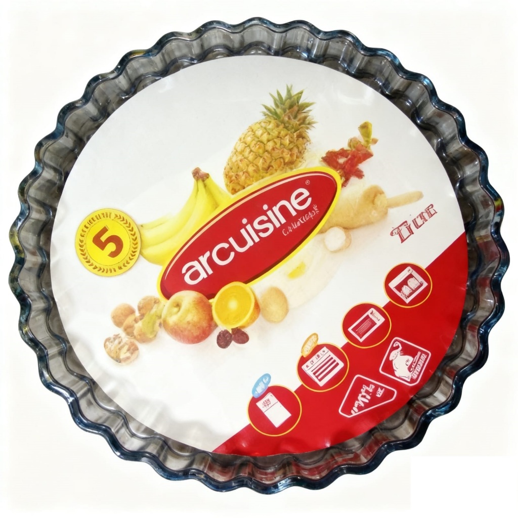 Arcuisine Loyang Kaca Pyrex Flan Dish 27cm Tahan Panas - Pizza Pie Baking Pan Oven