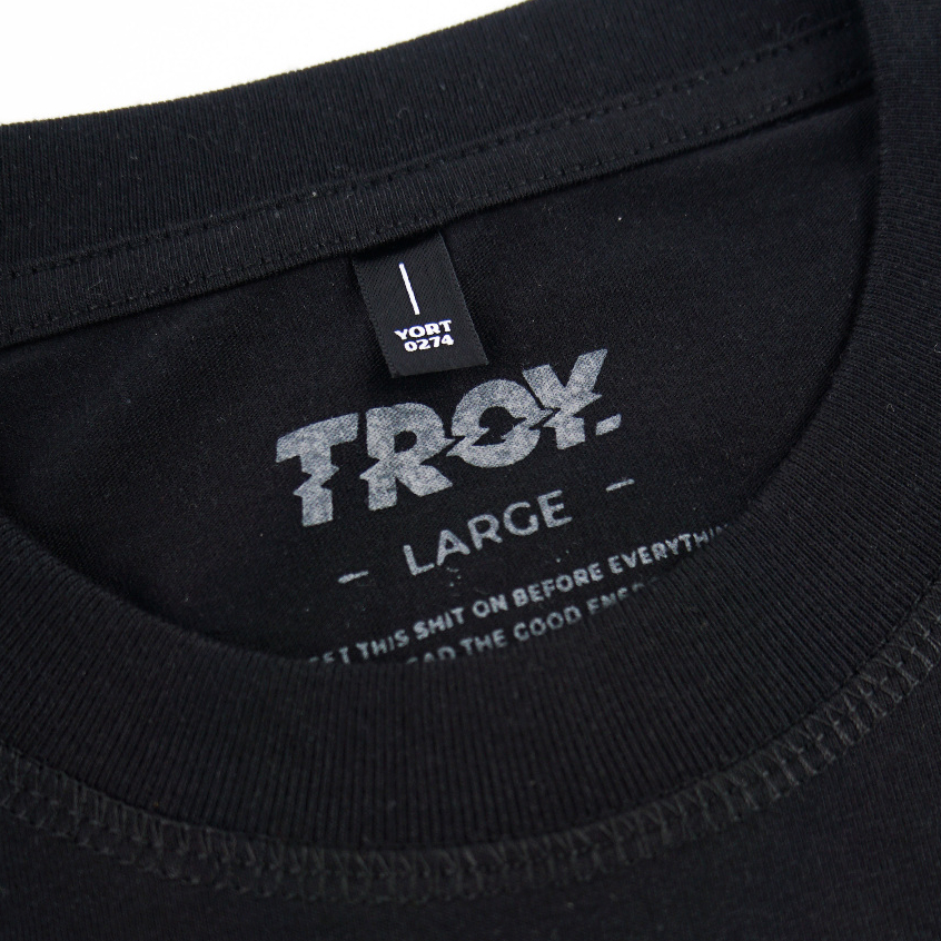 Troy Company Double Sleeve Longsleeve Black Stripe Corvus - Kaos Lengan Panjang Kaos Hitam Stripe DSD 3334