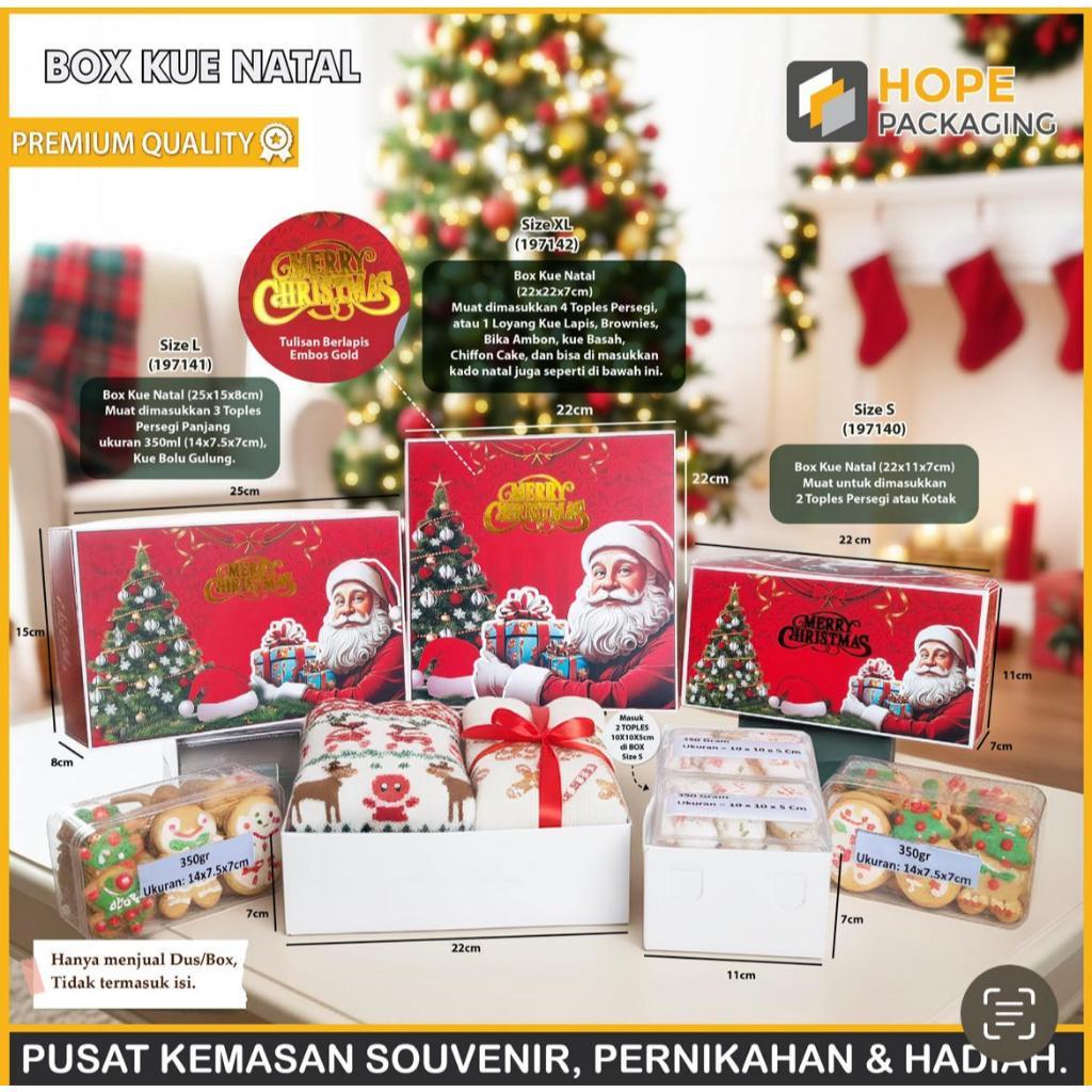 HOPE Box Hampers Kue Natal / Gable Box Kue Kering / Box Souvenir Hampers Natal / Box 2 Toples 450 Gr