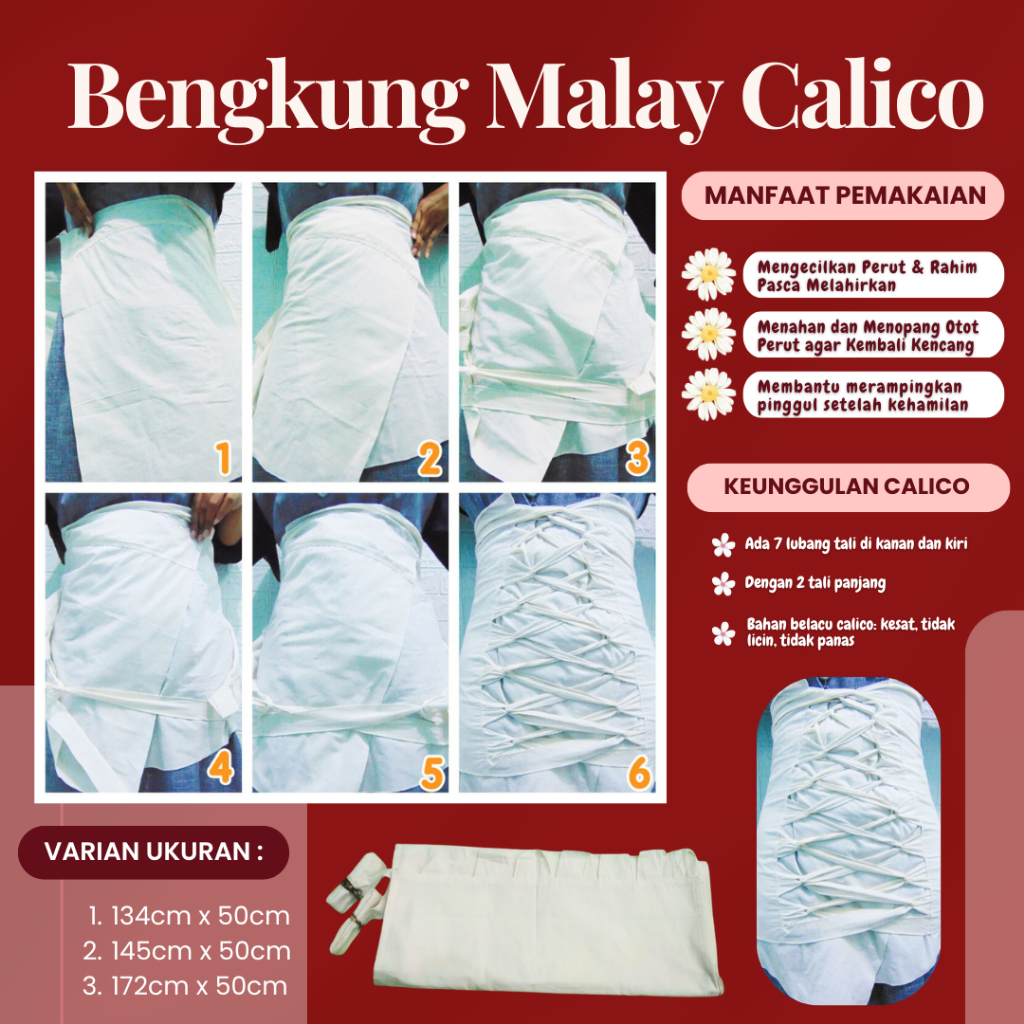 [EXPORT QUALITY] COD - Bengkung Calico JUMBO Gurita untuk Ibu Melahirkan Gurita Ibu Melahirkan Norma