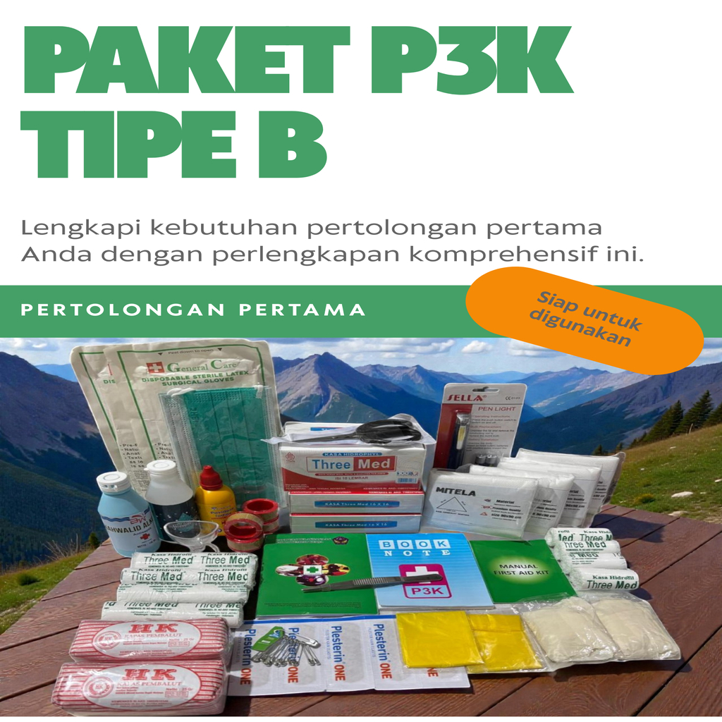 PerLengkapan ISI Paket P3k Tipe B / First Aid Isi Tipe B / Hanya Perlengkapan Isi P3k Type B