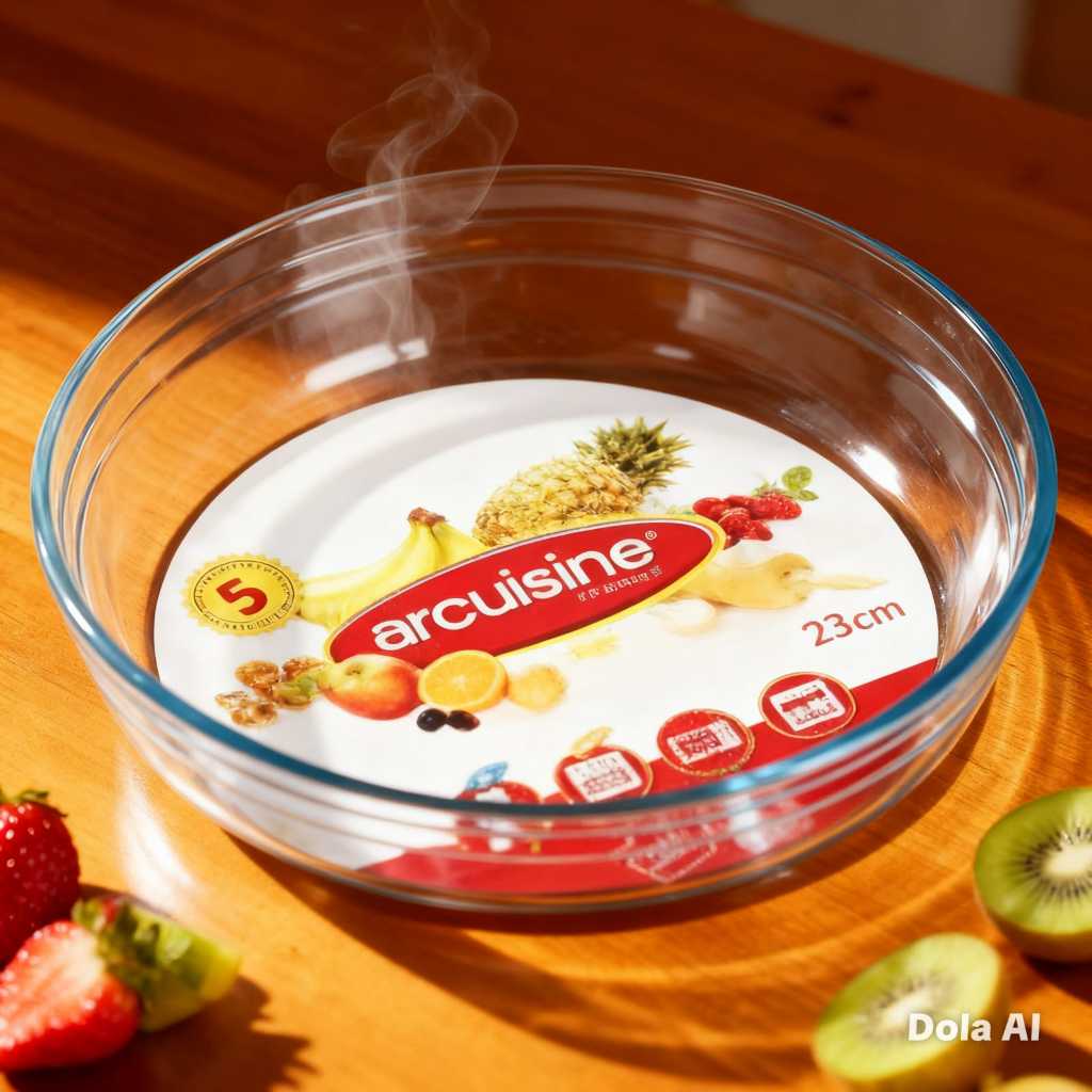 Arcuisine Loyang Kaca Bulat 23 cm Tahan Panas Pyrex Baking Cake Dish Borosilikat