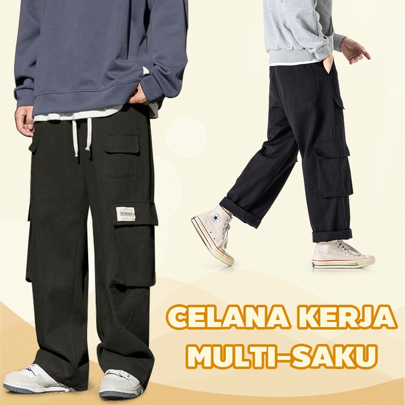 Celana Pria Cargo - Celana Cargo Pria - Celena Panjang Cargo - Celana Panjang Cargo Pria Kargo Cowo 