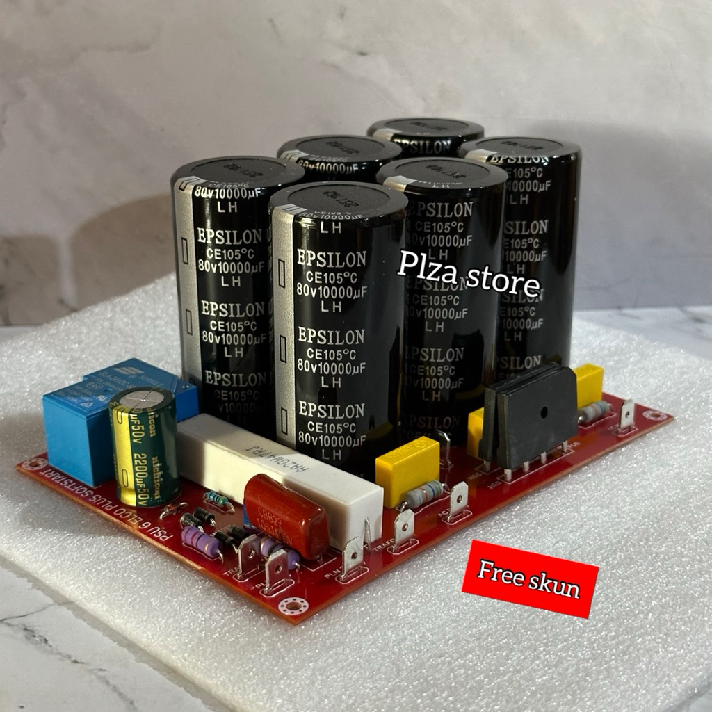 Psu class AB 6 elco 80v 10000uf Epsilon LH original komplit softstart anti jeglek kit psu 6 elko 80v