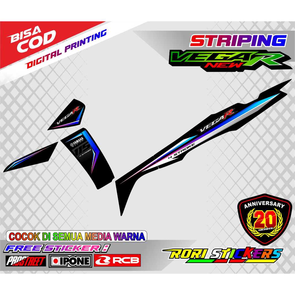 STRIPING VARIASI YAMAHA VEGA R NEW / STICKER LIST VARIASI MOTOR VEGA R NEW
