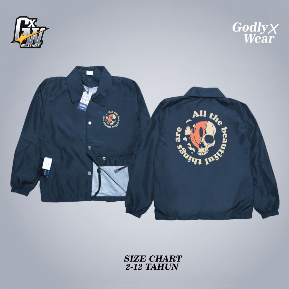 Godly x Wear - Jaket Coach Anak Laki Laki Jacket Anak Usia 1-12Tahun Cowok Distro Bahan Parasut