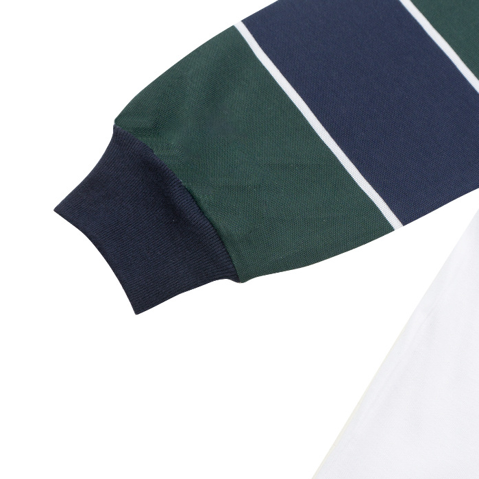 Troy Company Double Sleeve Longsleeve White Navy SRVMD - Kaos Lengan Panjang Kaos Putih DSD 3492