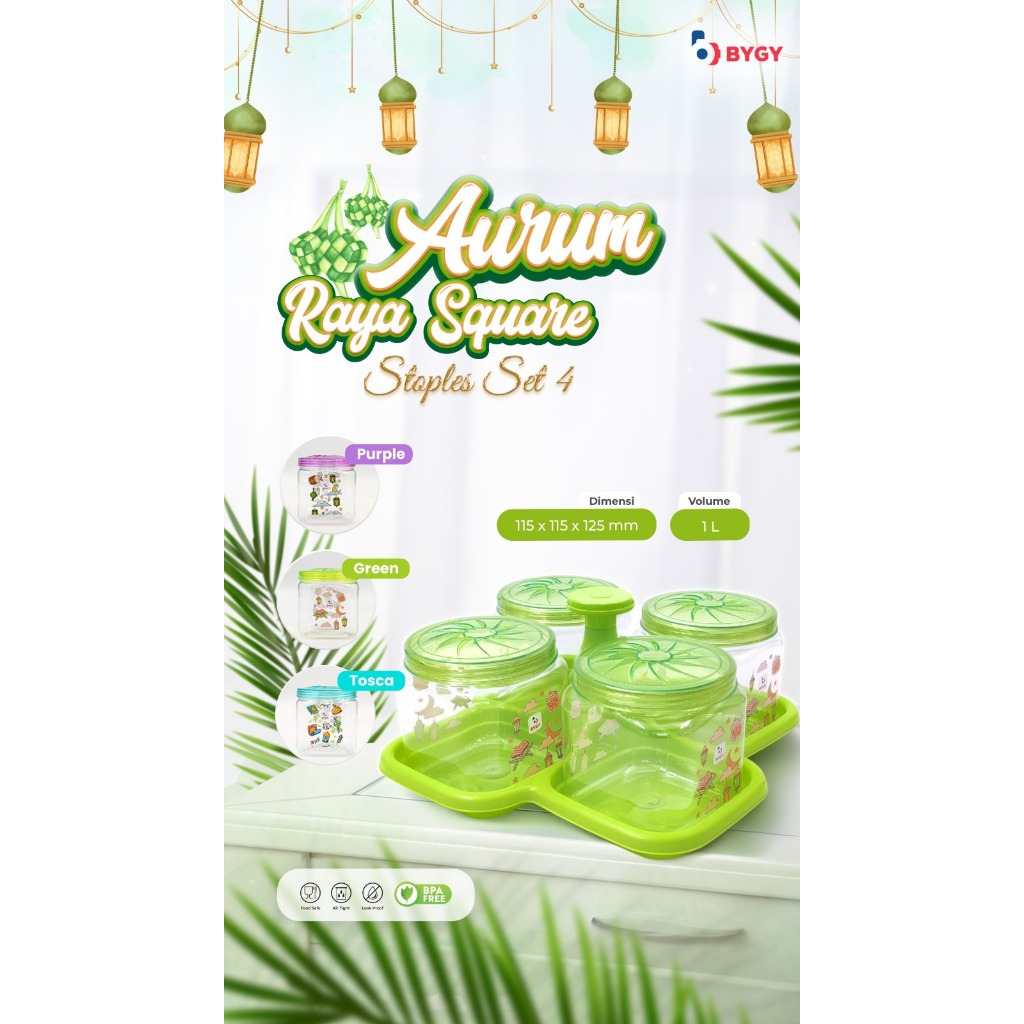 Toples Nampan Aurum Set Isi 4pcs Hampers Lebaran Sealware Aurum 800 ml TAKASIMURA STORE