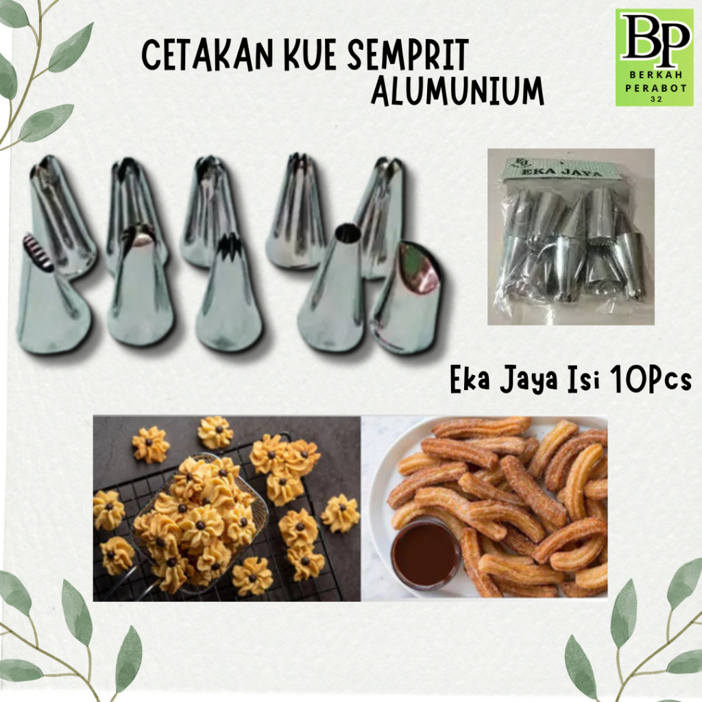 Cetakan Kue Semprit Cetakan Kue Kering Alat Penghias Kue Spuit Kue Isi 10 pcs Eka Jaya