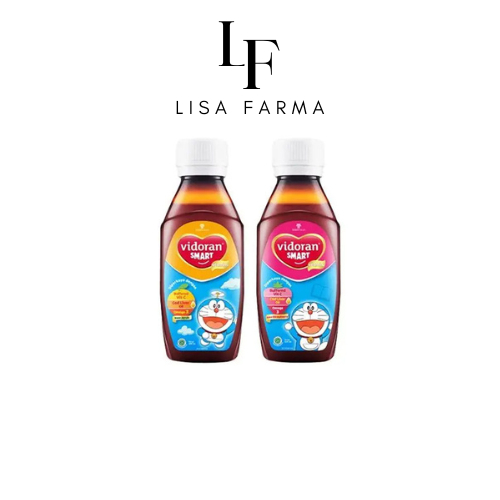 Sirup Vitamin Anak Vidoran Smart Rasa Strawberry & Jeruk 100 ml - Nutrisi Otak, DHA, Vitamin B Kompl