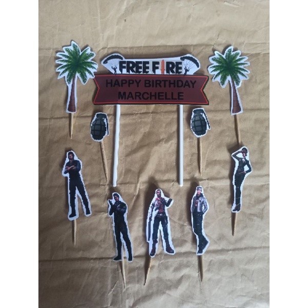 topper cake hiasan kue set karakter freefire free fire