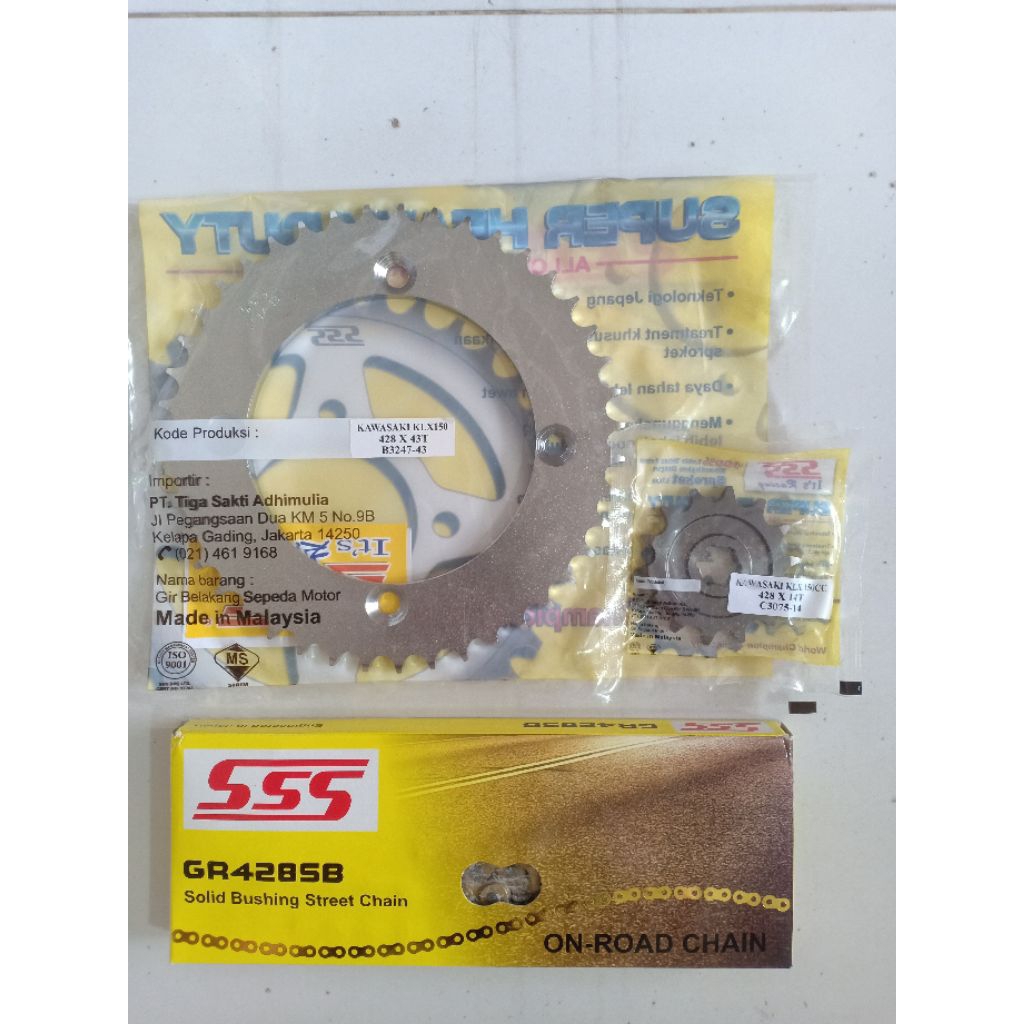 gear gir set sss 428 rantai gold sss klx150,Dtreker