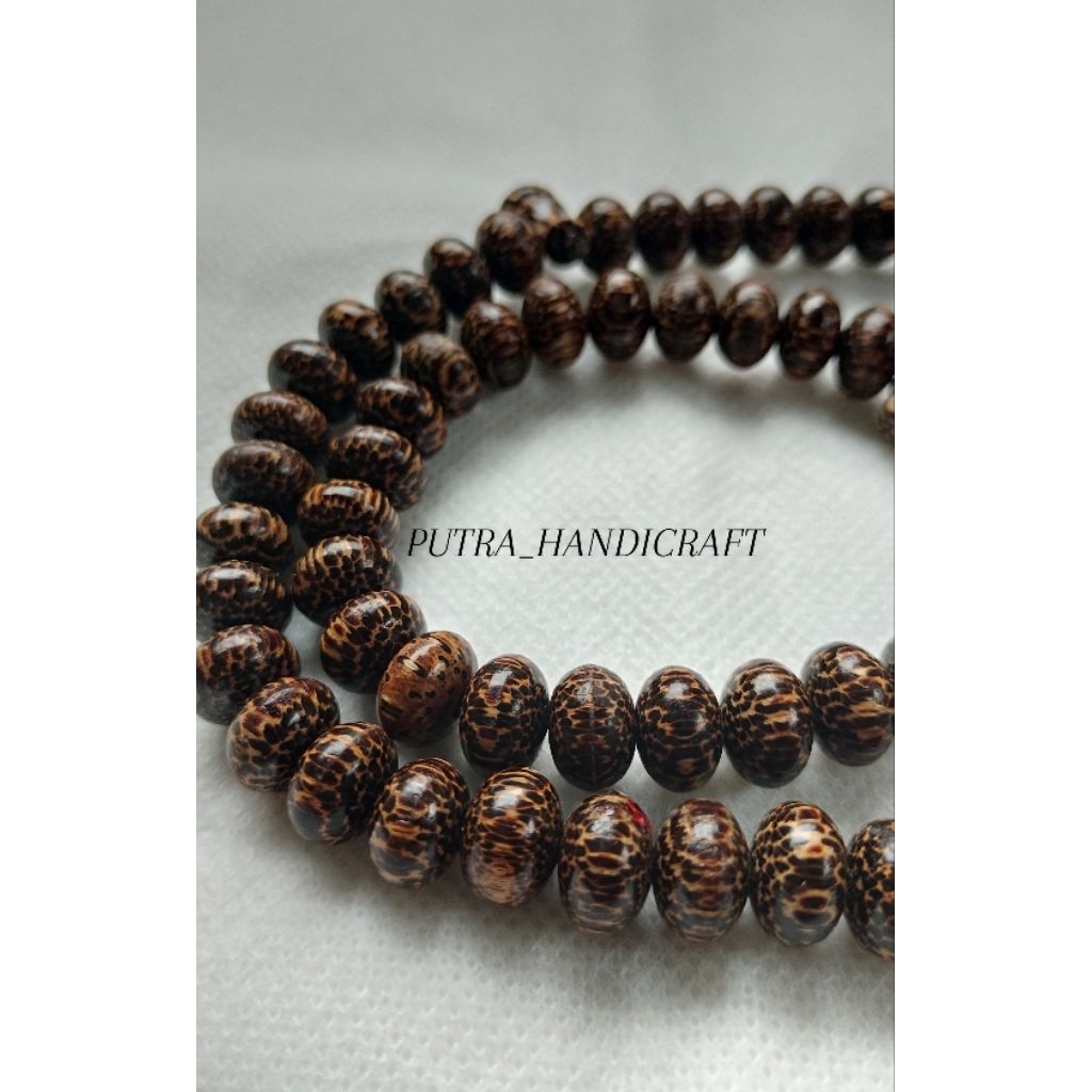 Tasbih Kayu Liwung Macan Asli Isi 99 Pipih/Tasbih Kayu Liwung model pipih 12mm