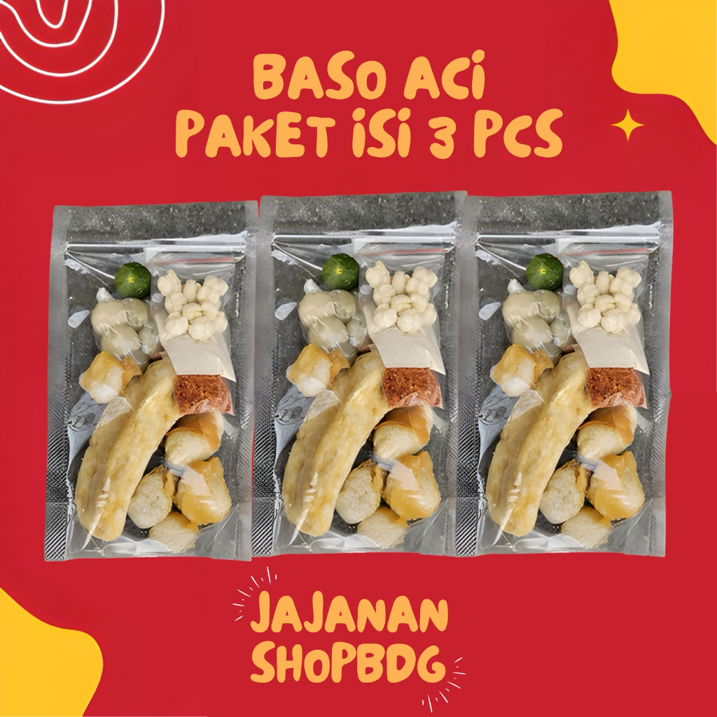Baso Aci Instan Bandung isi 3 pcs/baso aci murah/baso aci original/kuah pedas gurih/jajanan kekinian