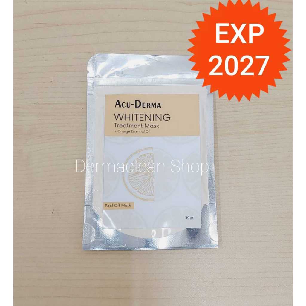 Acu-Derma Whitening Treatment Mask + Orange Essential Oil 30g Masker Pencerah Wajah Peel Off Sekali 