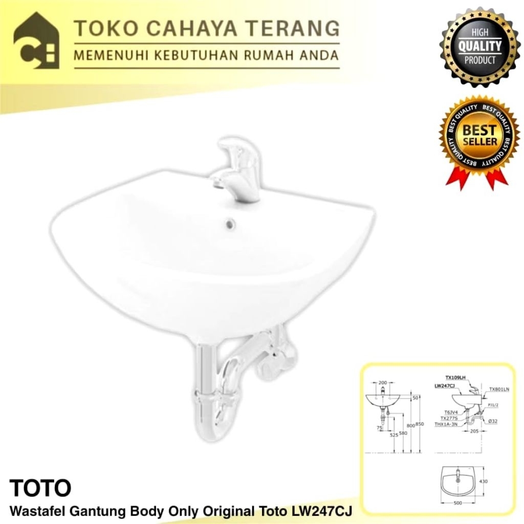 Wastafel Gantung Toto LW247J Body Only / Wastafel Original Toto
