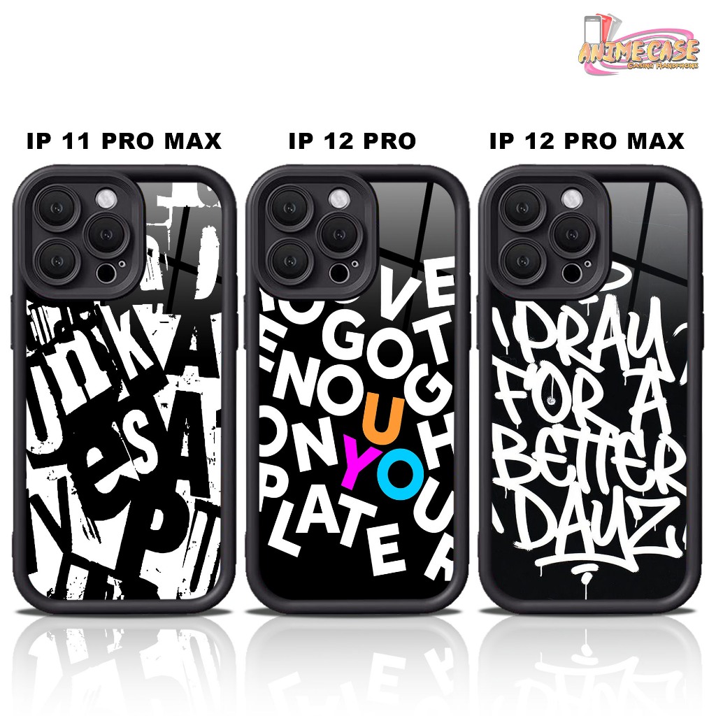 Softcase glossy IPHONE 11 PRO MAX 12PRO 12PROMAX Casing Case Hp Silikon Protek kamera FONT