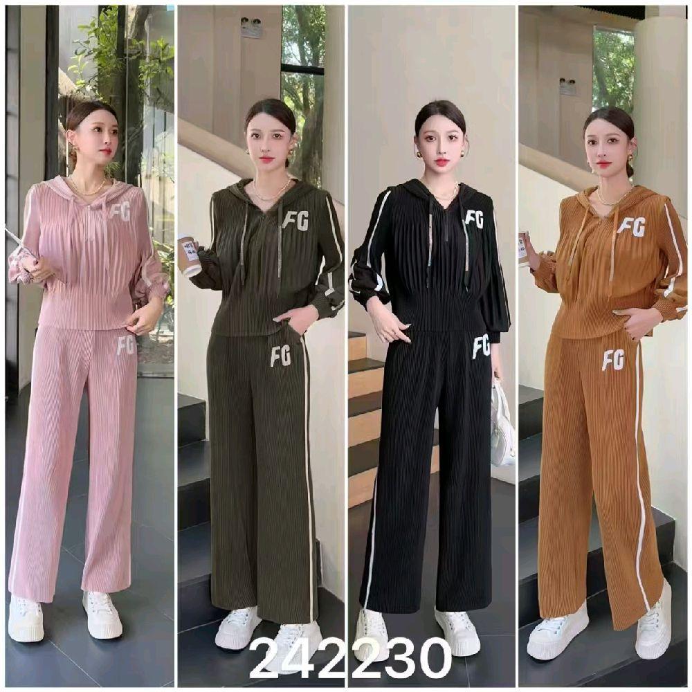 (KODE 331) Setelan Plisket Hoodie "FG" Edition – Sporty, Chic & Premium | SETELAN ATASAN & CELANA PL