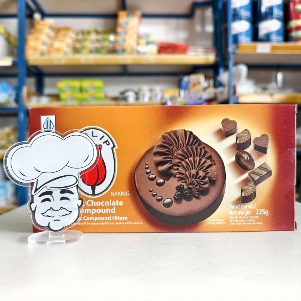 Tulip Dark Compound Coklat 225Gr /  Dark Coklat Tulip / Coklat Batang Tulip