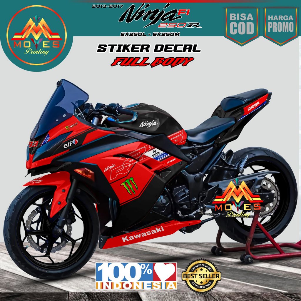 Decal stiker full body Ninja 250 fi stiker kawasaki ninja 250 monster