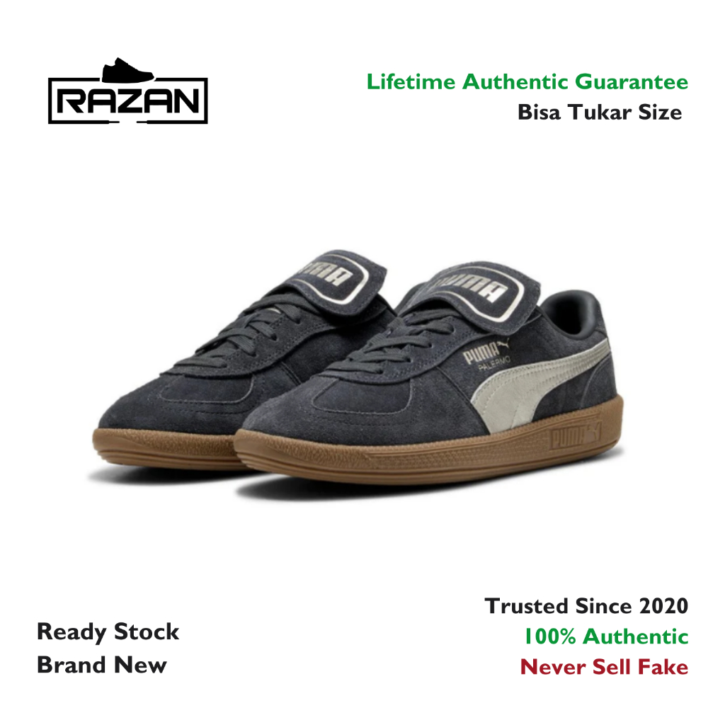 Puma Palermo Premium Metallic Dusky Grey Gum 100% Authentic Original