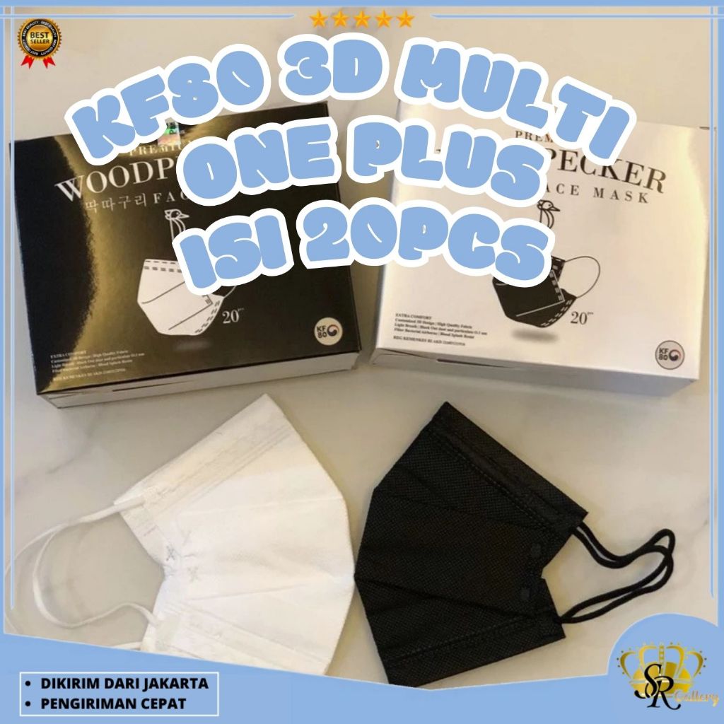 SR Multi One Plus KF80 Masker 3ply Medis Korea WoodPecker isi 20 pcs 3 ply