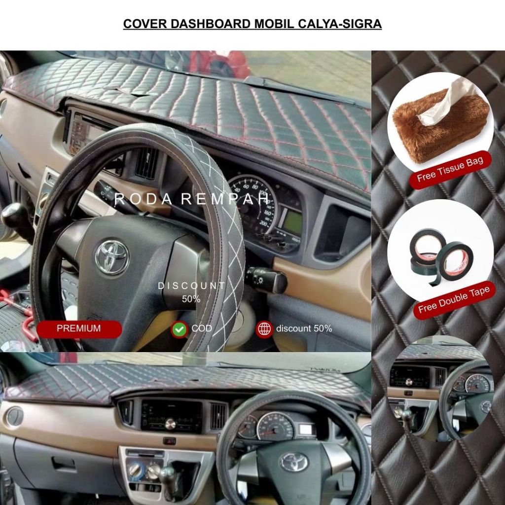 Aksesoris Cover Dashboard CALYA / SIGRA 2016-2026 Hiasan Pelindung Dashboard Mobil Premium