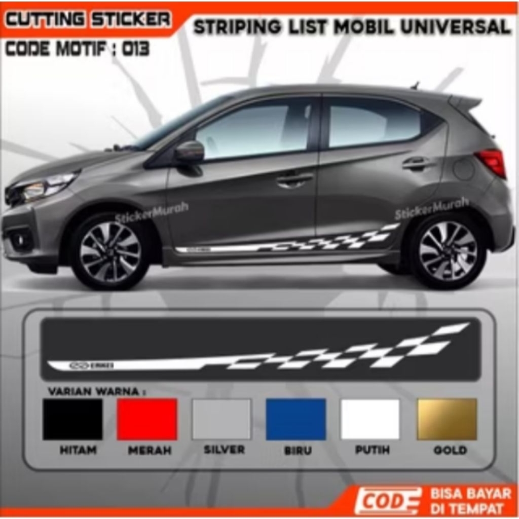 Sticker mobil Honda Brio jazz Ayla Agya dll stiker list minimalist mobil Brio keren tahan lama