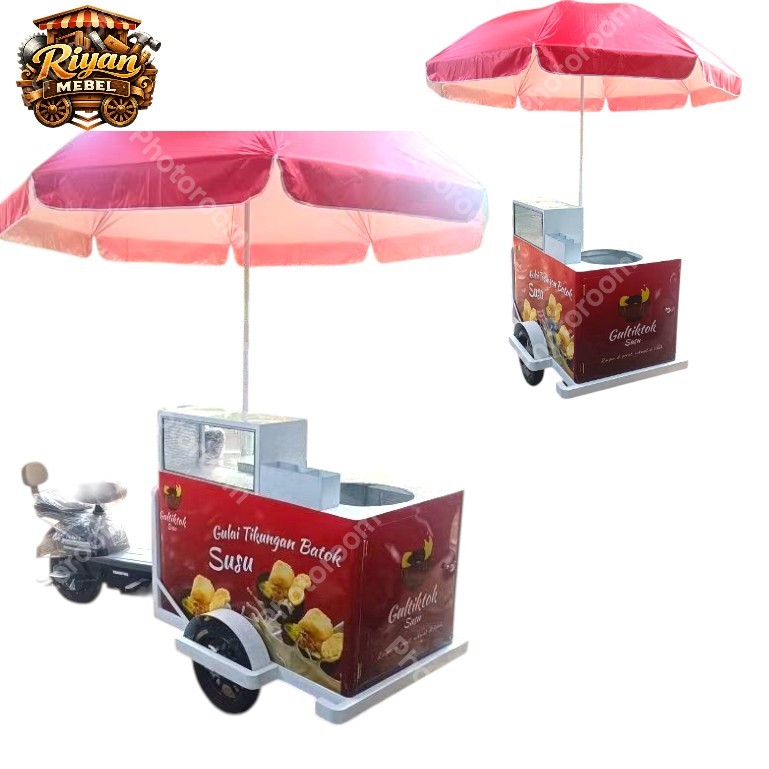 GEROBAK SEPEDA LISTRIK GULAI DAN BAKSO KELILINGI