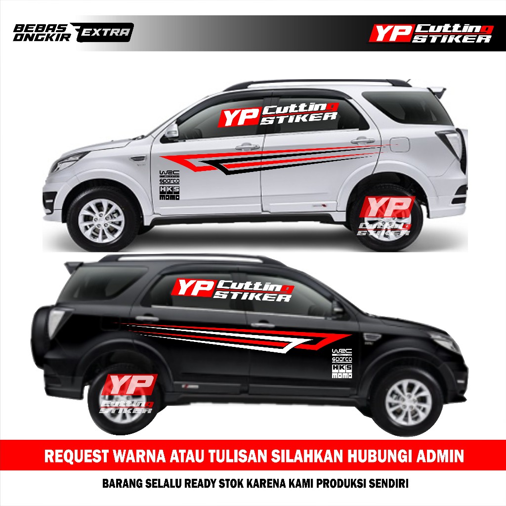 Sticker mobil toyota rush terios dll stiker list stripping mobil rush terios keren tahan lama