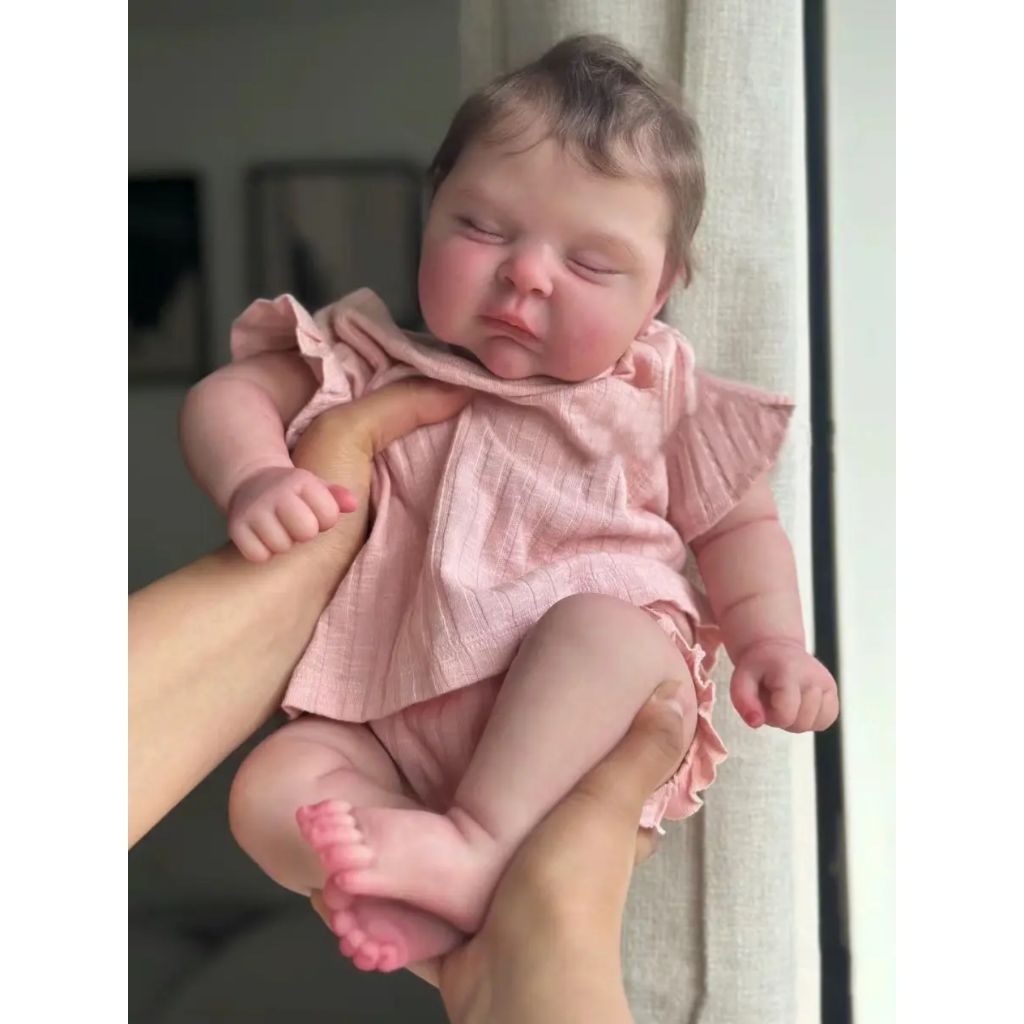 Reborn Doll Boneka Bayi Perempuan 49cm Gaya tidur Mirip Asli