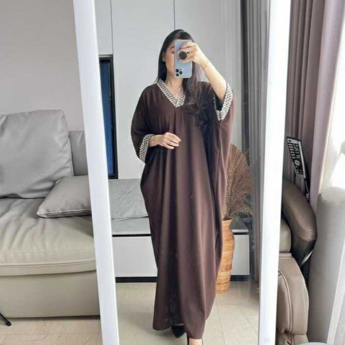 Kaftan Oversize Gamis Wanita Jumbo Bahan Jatuh & Adem