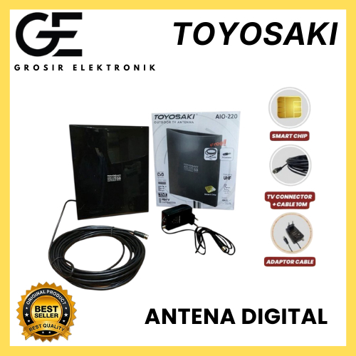 [100% ORIGINAL] ANTENA TV DIGITAL TOYOSAKI INDOOR OUTDOOR AIO-220 DVB T2 / SET TOP BOX STB