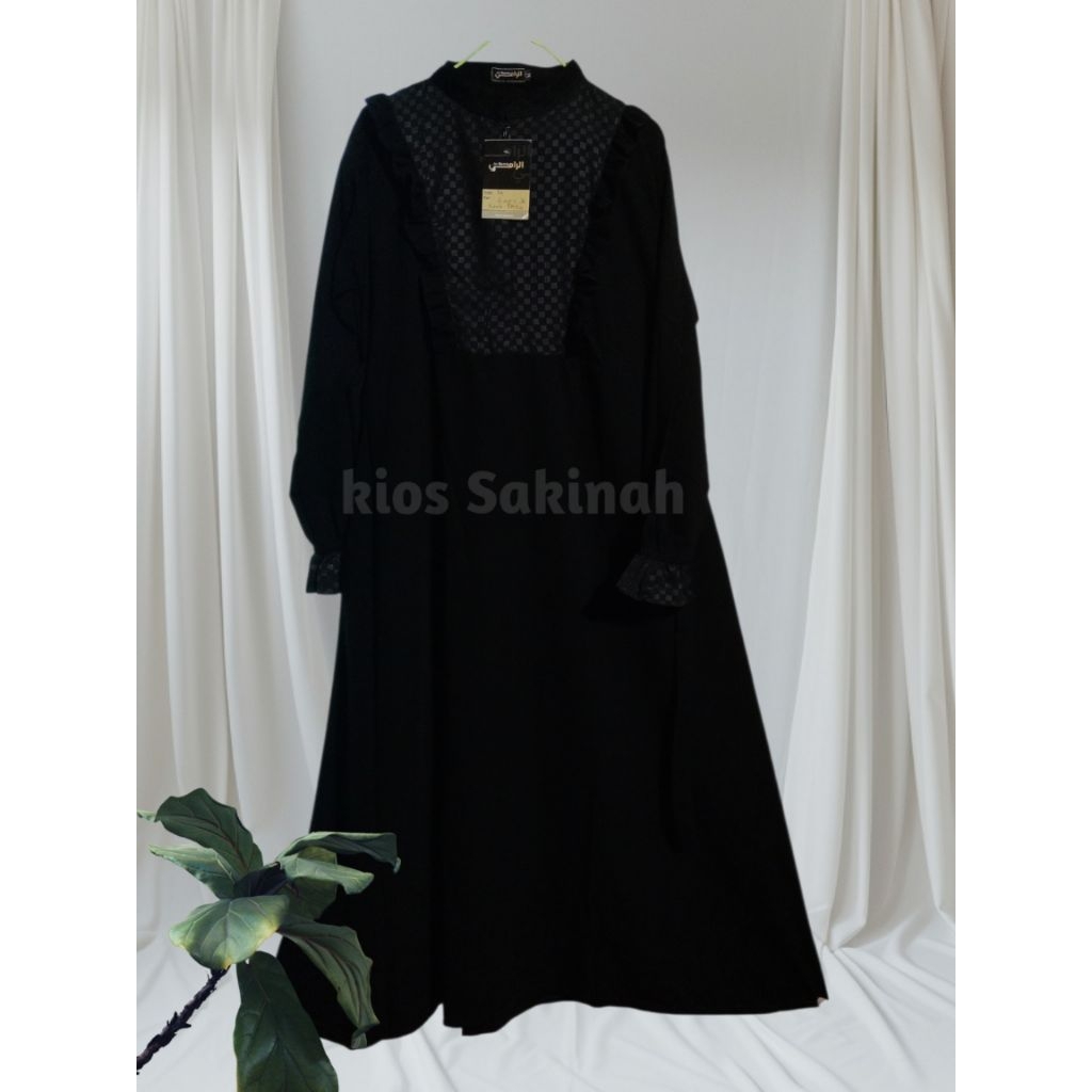 Gamis Dewasa Hitam/Jubah Akhwat Hitam/Gamis Jetblack