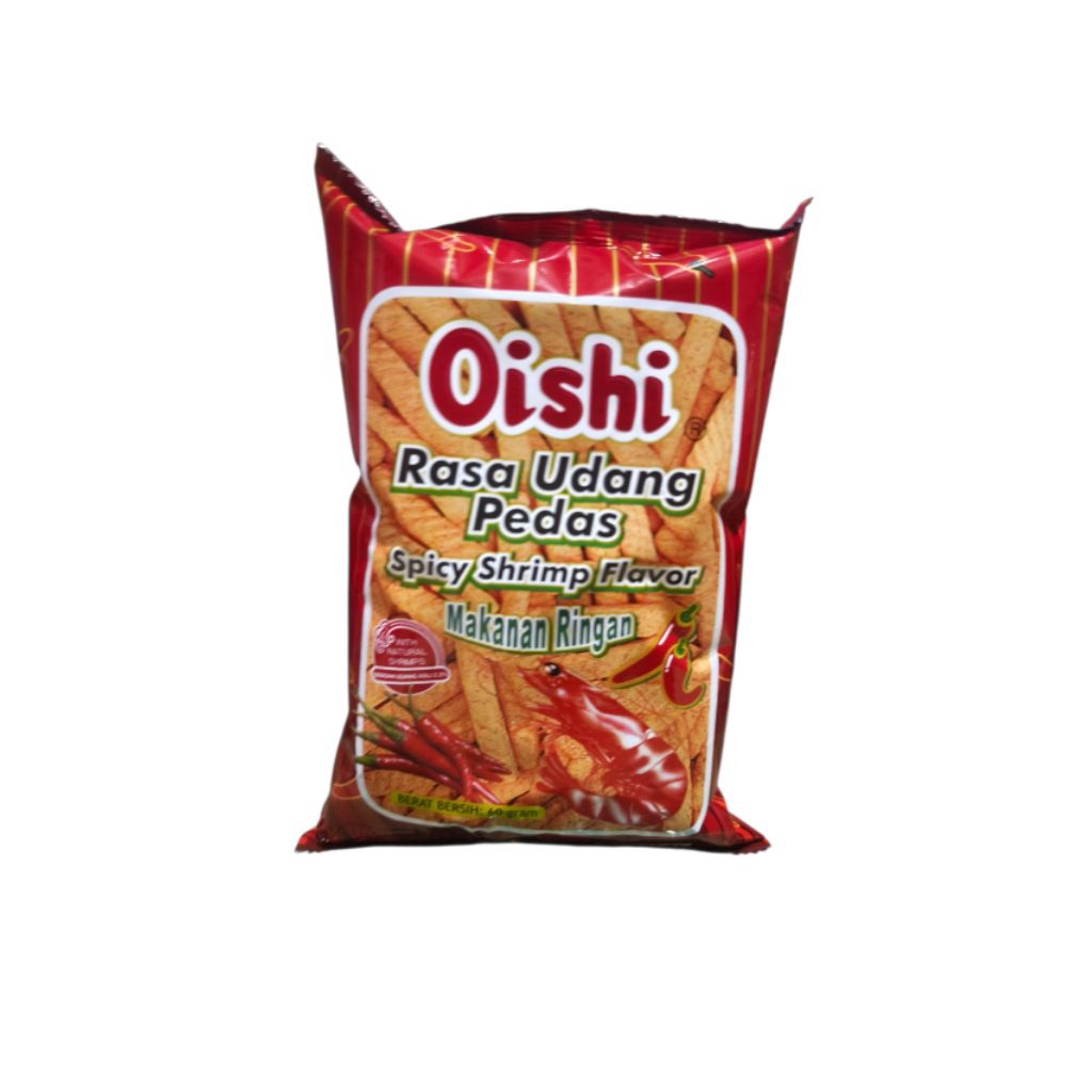 Oishi Rinbee / Udang Pedas Premium Snack 60gr