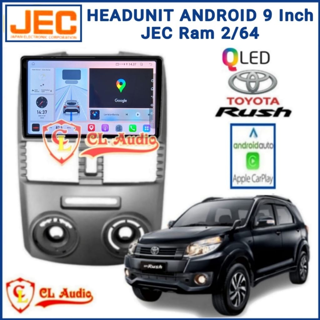 Head Unit Android JEC 9 Inch Toyota Rush/Terios 2011-2017