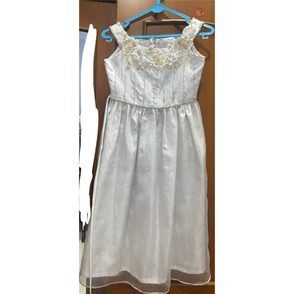 Dress putih baju White gaun mididress preloved gaun anak perempuan gadis