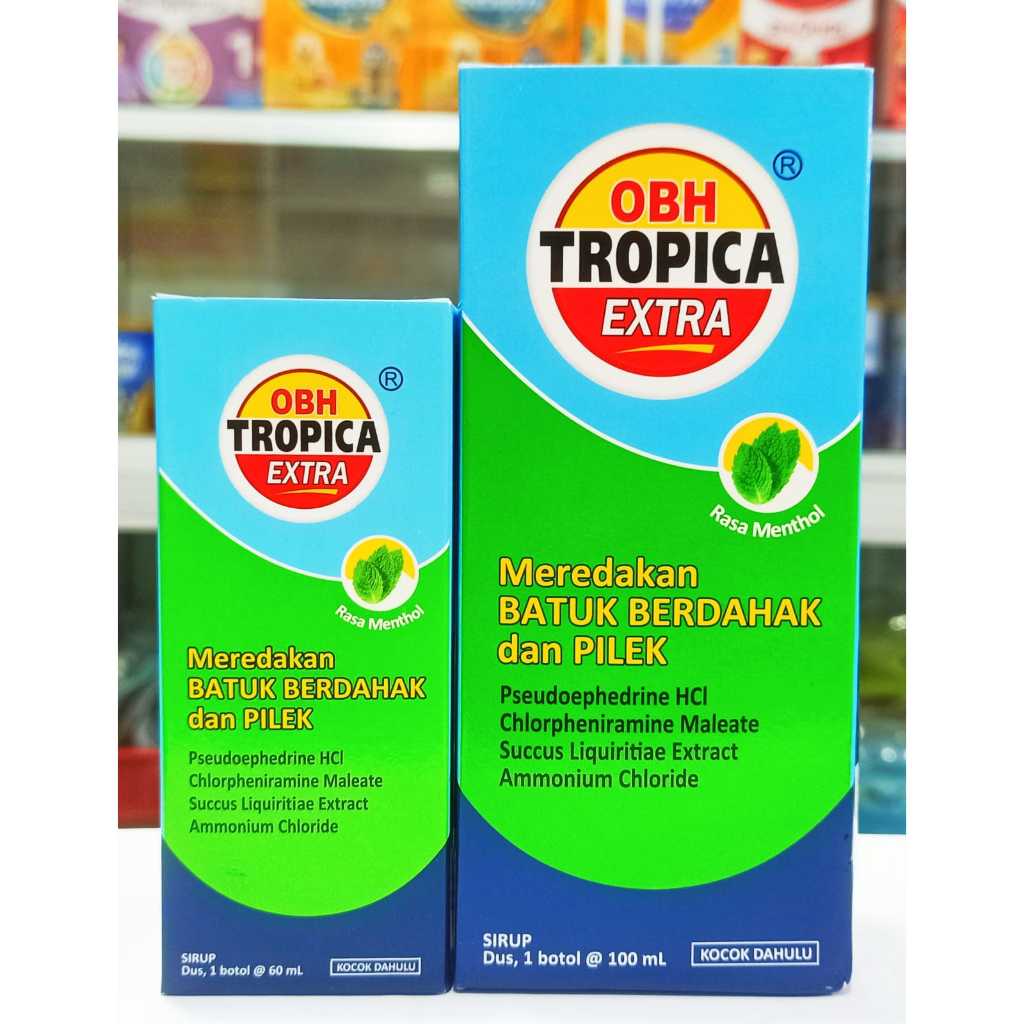 OBH (TROPICA EXTRA RASA MENTHOL/HIJAU SIRUP 60ML DAN 100ML) - MEREDAKAN BATUK BERDAHAK & PILEK