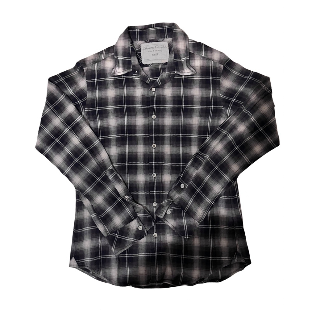 [PRELOVED] Beams Grey Plaid Flannel Shirt