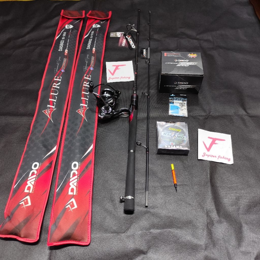Pancing galatama galapung satu set daido allure reel daido dark knight