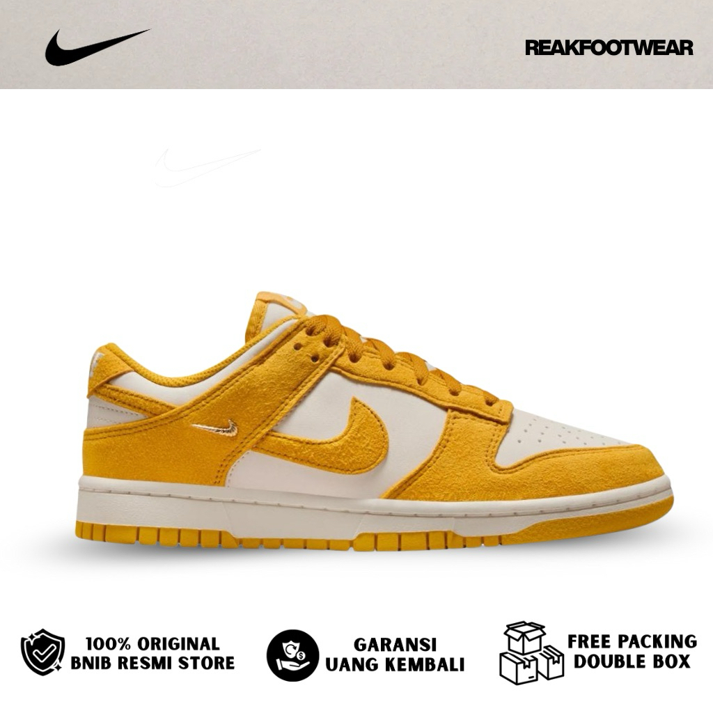 Nike Dunk Low Dark Sulfur Gold Mini Swoosh 100% Authentic [IB4417-101]
