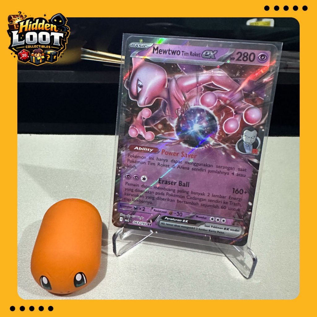 MA3 - MewTwo Tim Roket EX 063/193 RR - Evolusi Mega Impian, Kartu Pokemon TCG, Trading Card Game Ind