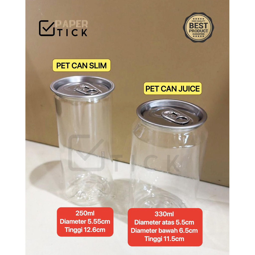 Botol Pet Can Plastik PET Can 330ml / 250ml Kaleng Segel Alumunium Minuman Cafe