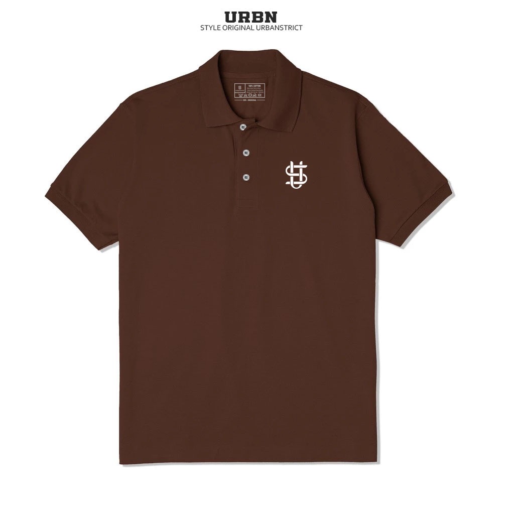 Urbanstrict - Polo kerah Pria Logo US Putih Lengan Pendek Polo Pria Wanita Unisex