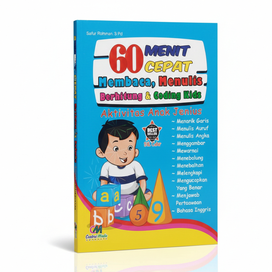 Buku 60 Menit Cepat Membaca Menulis Berhitung dan Coding Kids Central media