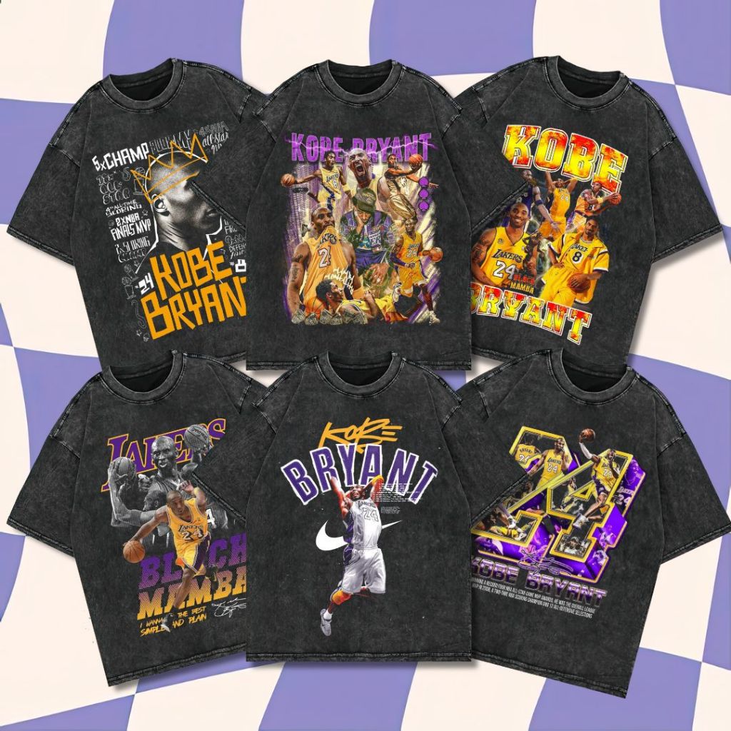 Purple Haze "Kobe Bryant" Oversized T-Shirt | Stone Wash | Kaos Kobe Bryant | Kaos Lakers | NBA | Ba