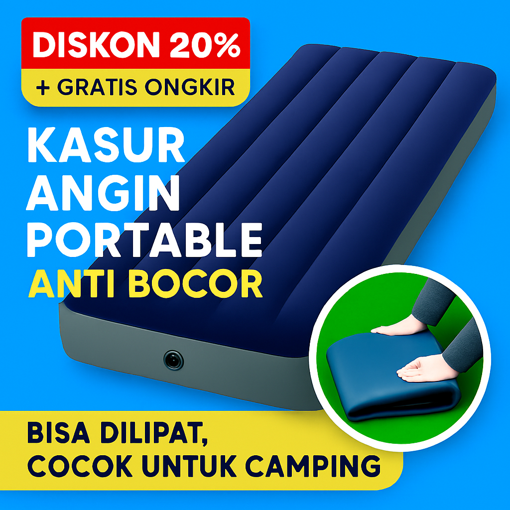 Kasur Angin Intex Single Original High Quality Fiber Tech Air Bed Kasur Angin
