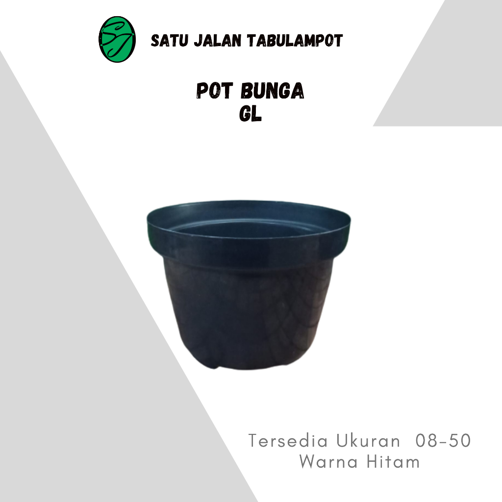 Pot Bunga Hitam Polos Ukuran 17 20 24 Global Lion