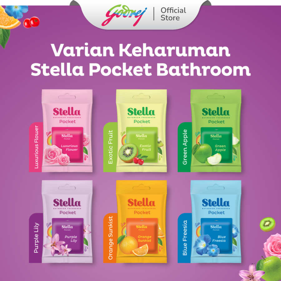 STELLA FRESH POCKET 10gr BATHROOM FRAGNANCE PENGHARUM RUANGAN KAMAR MANDI ANTI BAU ORANGE TWIST PURP