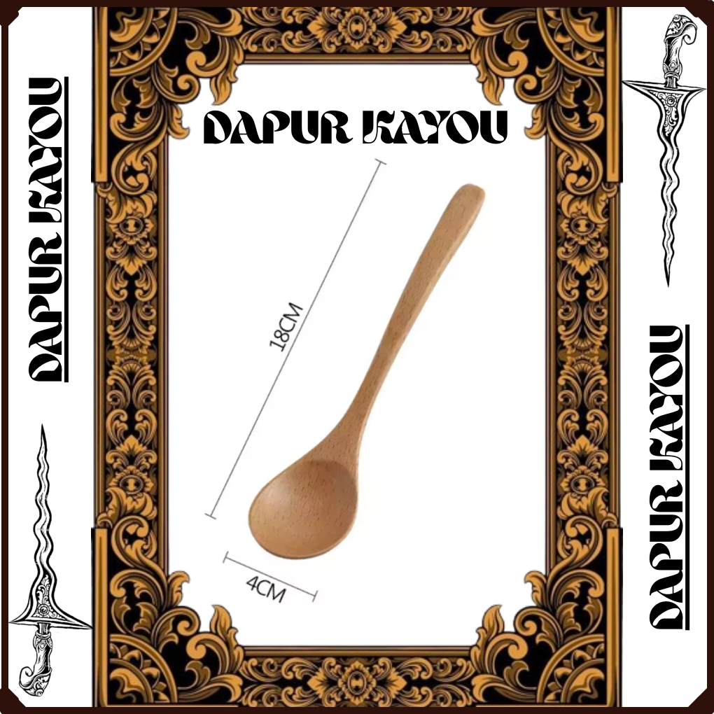 DAPUR KAYOU - Sendok Makan Kayu Jati Alami Food Grade Aman untuk Makanan
